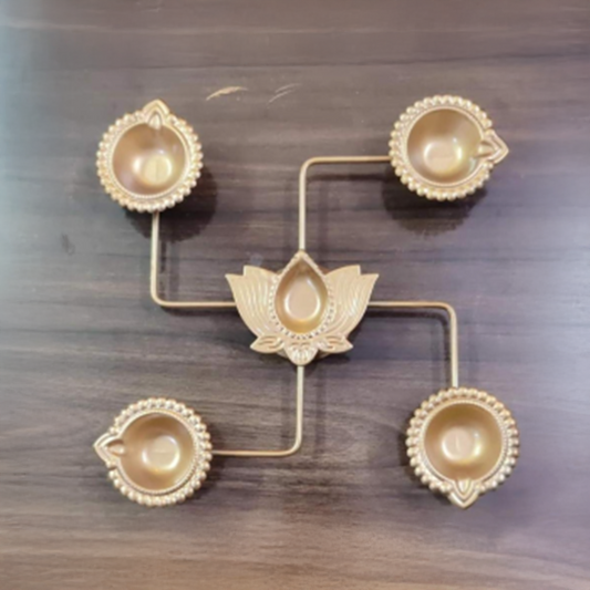 Brass Swastik Lotus Diya