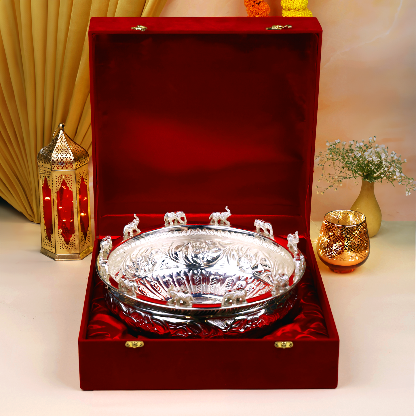 Royal Silver Elephant Tray