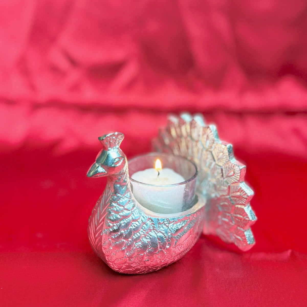 Peacock Glow Candle Holder